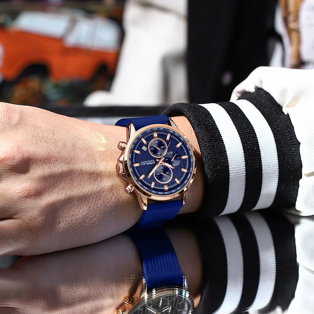 CRRJU Men Watch Silicone Strap