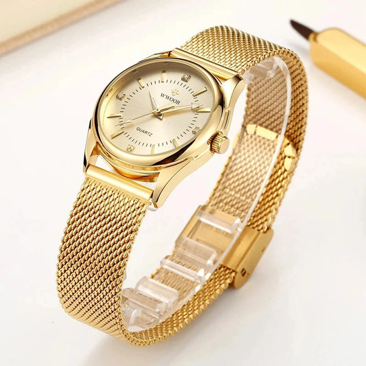 Gold Watch Ladies Elegant Diamond