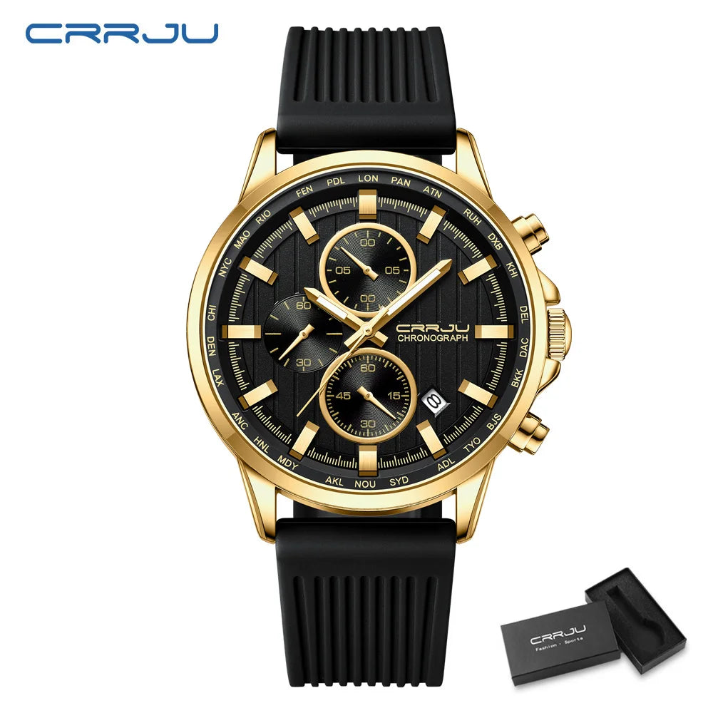 CRRJU Men Watch Silicone Strap