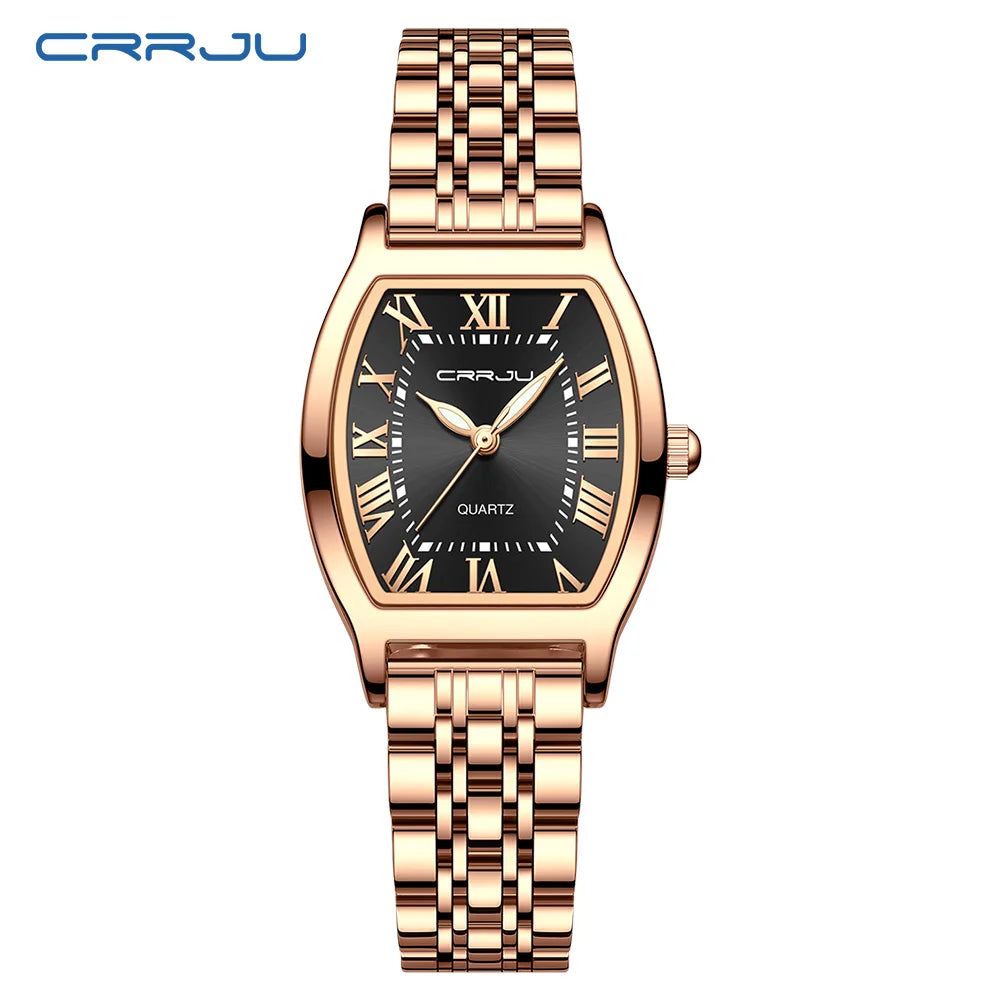 CRRJU Women Watches Creative Steel