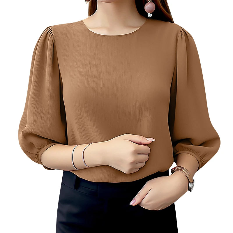 Blouses ZANZEA Elegant Women Puff Sleeve