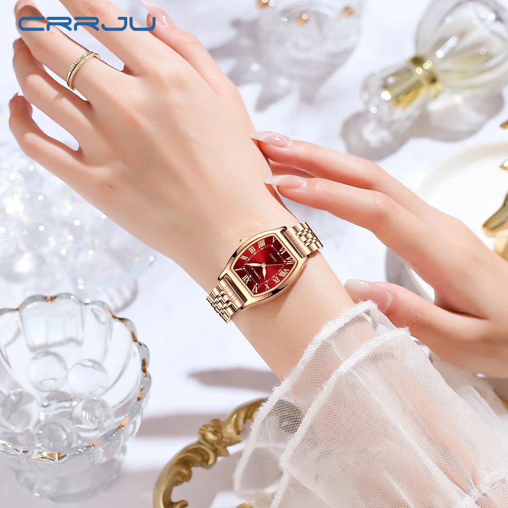 CRRJU Women Watches Creative Steel