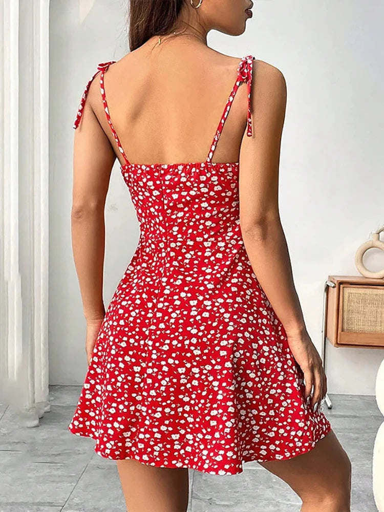 Dress Floral Spaghetti