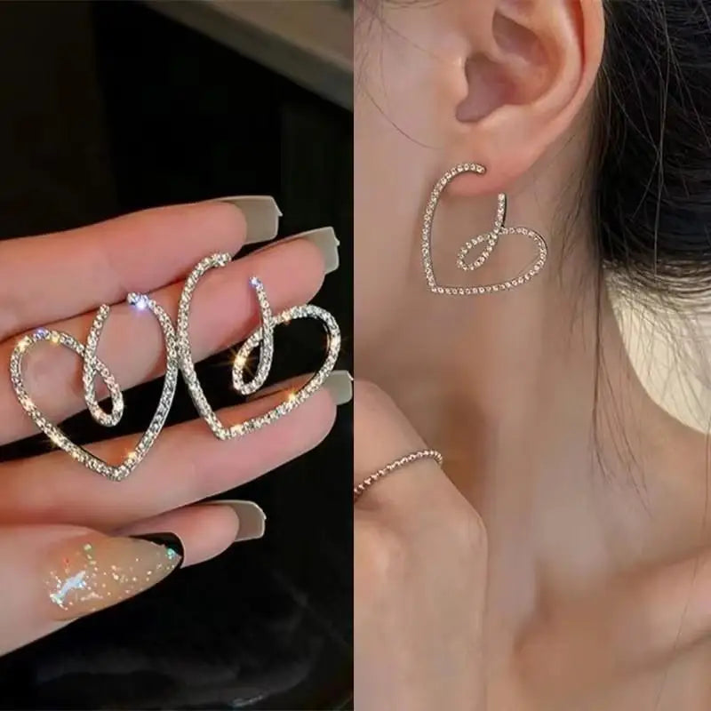 Korean Vintage Pearl Crystal Earrings For Women