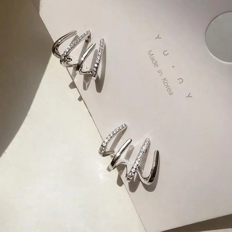 Korean Vintage Pearl Crystal Earrings For Women