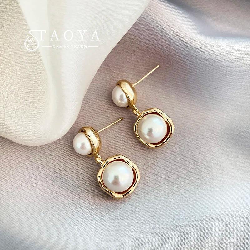 2025 New French Elegant Gold Color Bean Spliced Flat