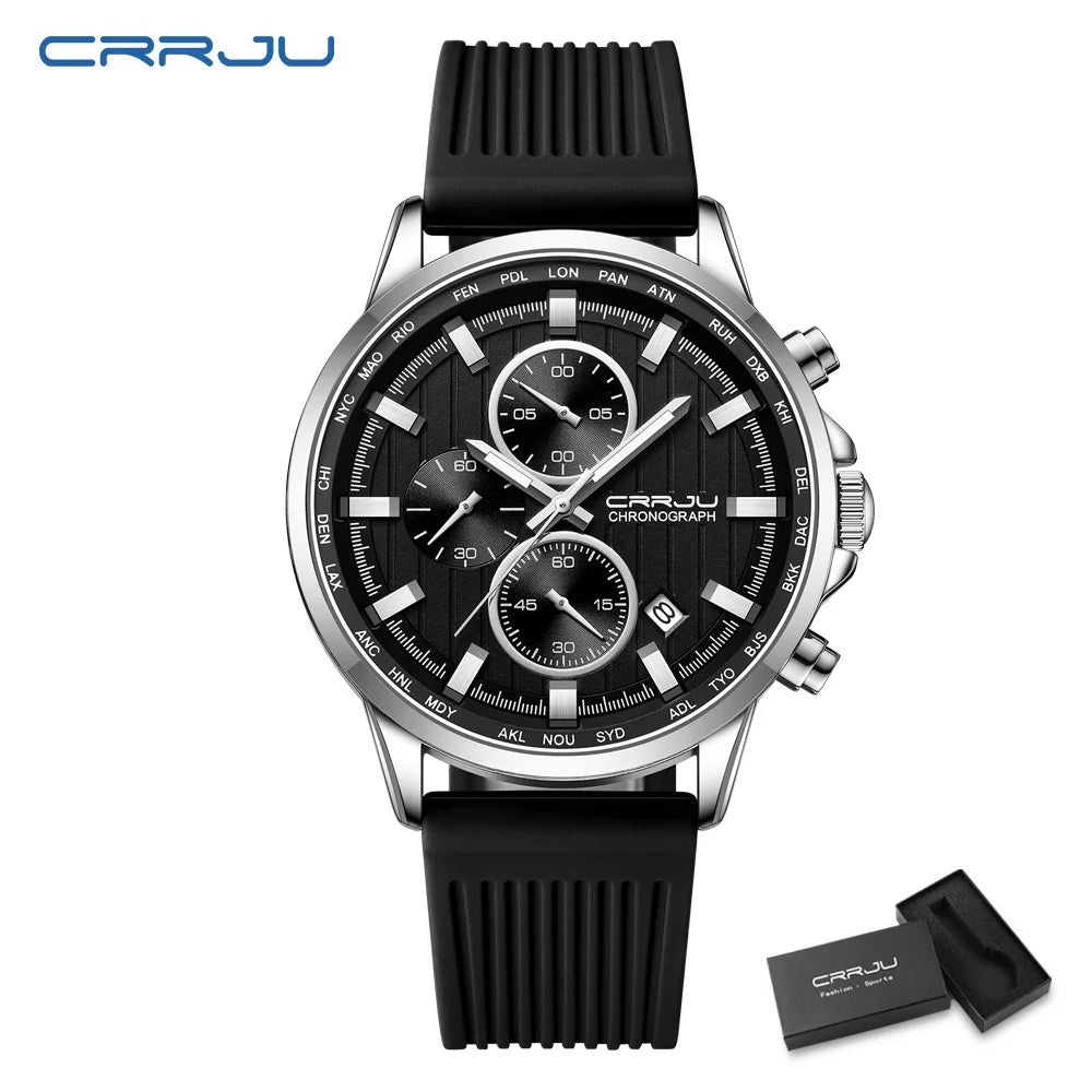 CRRJU Men Watch Silicone Strap