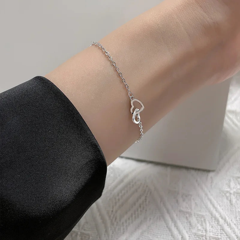 VENTFILLE 925 Sterling Silver Double Love Heart