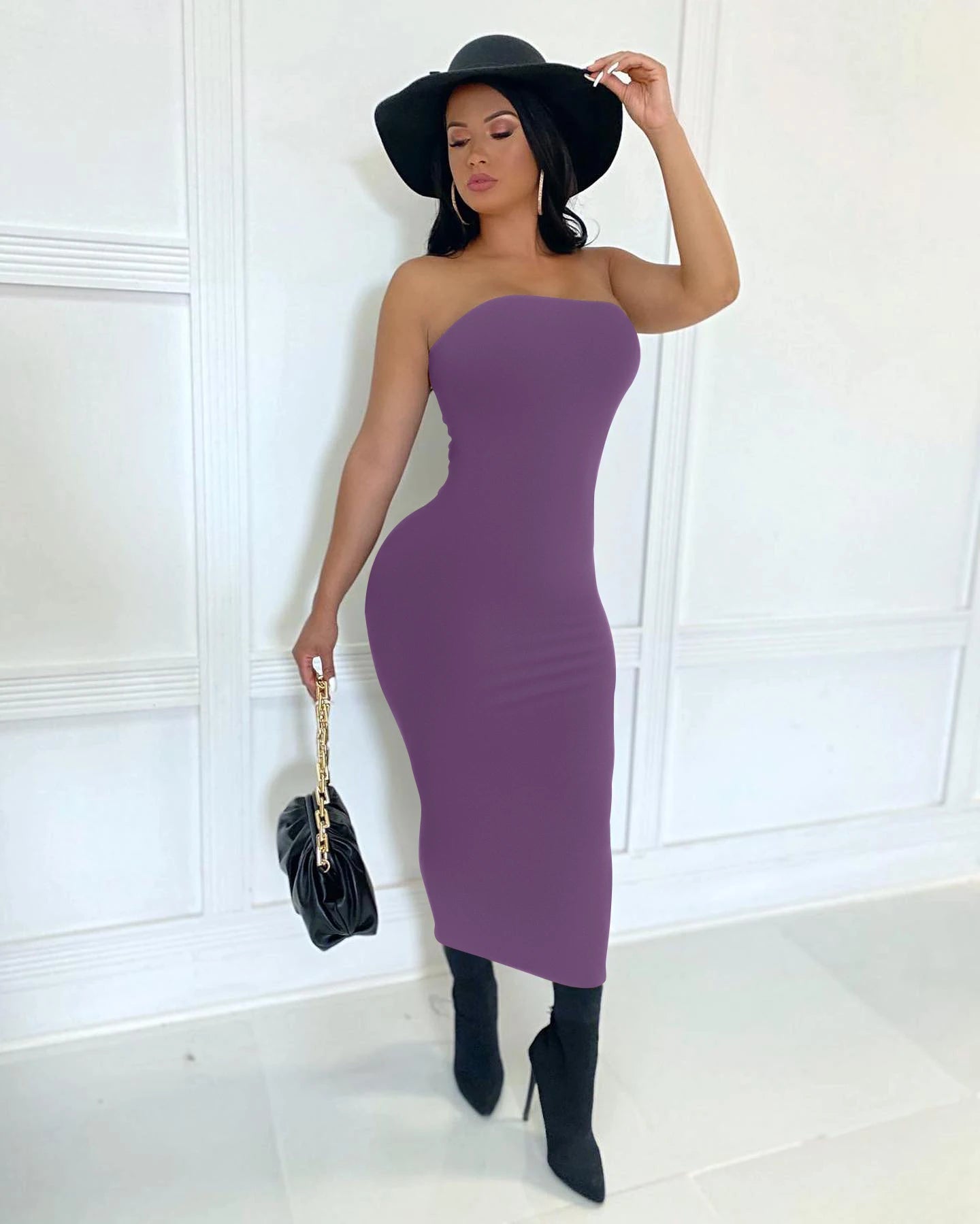 Dress Sexy Sleeveless chest wrapped Long