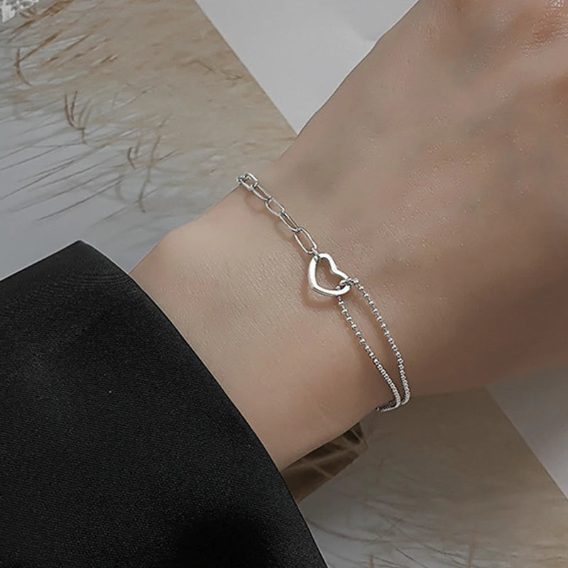 VENTFILLE 925 Sterling Silver Double Love Heart