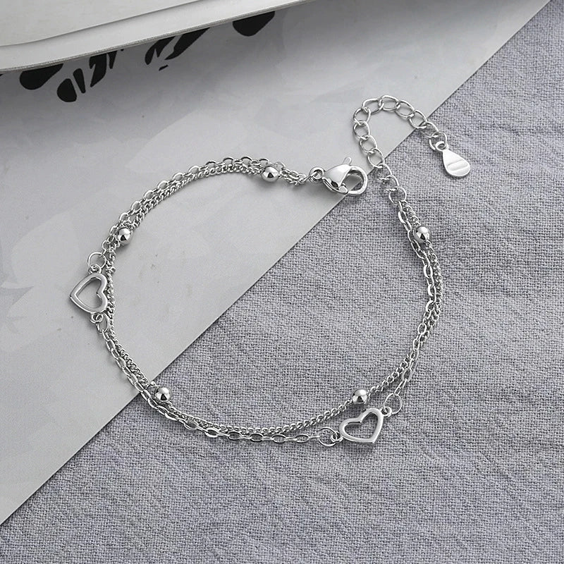 VENTFILLE 925 Sterling Silver Double Love Heart